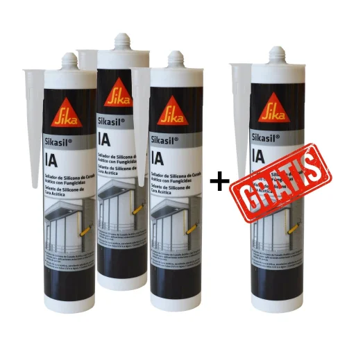 4×3 SILICONA ACÉTICA PARA VIDRIOS SIKASIL IA 280 ML
