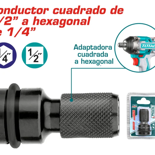 Adaptador de Llave de Impacto 1/2" A Hexagonal 1/4"
