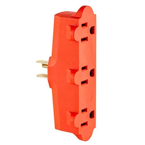 Adaptador Eléctrico con Línea a Tierra 15A Naranja Leviton