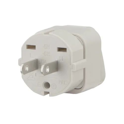 Adaptador Universal con Espiga Plana 15A 125V Gris - SISSA