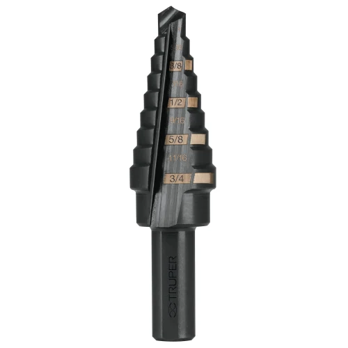 Broca Escalonada Óxido Negro 9 Escalones 1/4" a 3