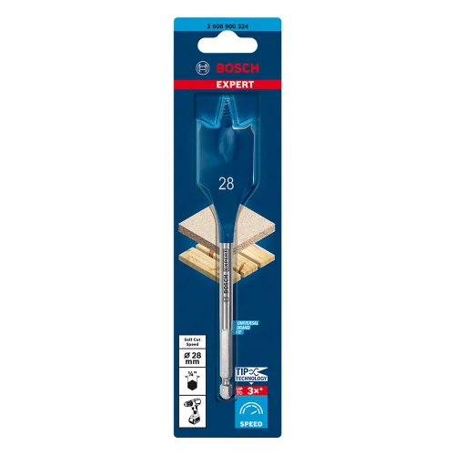 Broca Paleta 1/4" Hex 28 X 152MM para Madera Expert