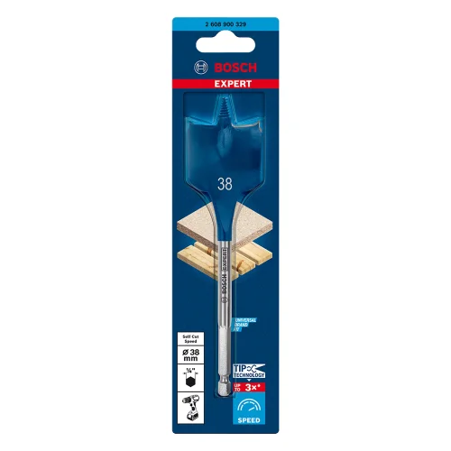 Broca Paleta 1/4" Hex 38 X 152MM para Madera Expert