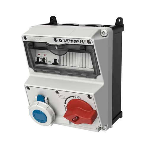 Caja Combinada AMAXX IP67 1 Toma 16A 2P+T 250V con Bloqueo Mecánico Mennekes