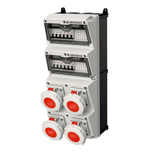 Caja Combinada AMAXX IP67 MENNEKES con 4 Tomas 32A 3P+T y Termomagnéticos