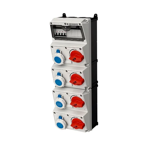 Caja Combinada Mennekes AMAXX IP67 con 4 Tomas 16A 2P+T 250V y Bloqueo Mecánico