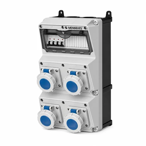 Caja Combinada Mennekes AMAXX IP67 con 4 Tomas 16A y 4 Termomagnéticos
