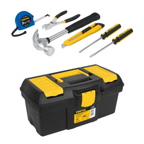 Caja de Herramientas 16" + 6 Herramientas
