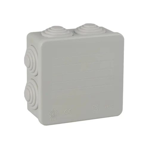 Caja de Pase Cuadrada con Conos Solera IP55 Gris 80x80x35 mm