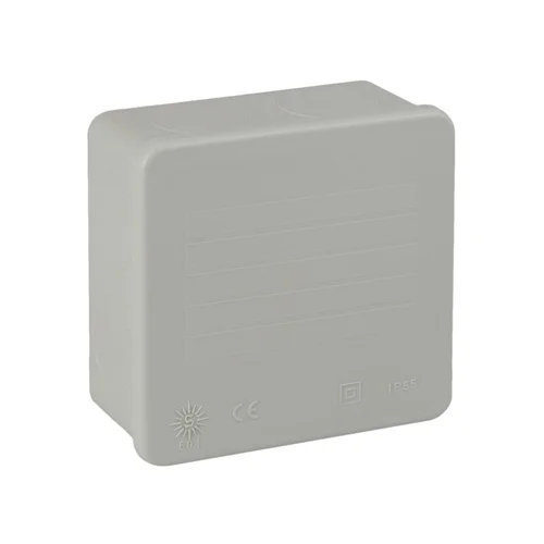 Caja de Pase Cuadrada Solera 80x80x35 mm Gris IP55 Cierre a Presión