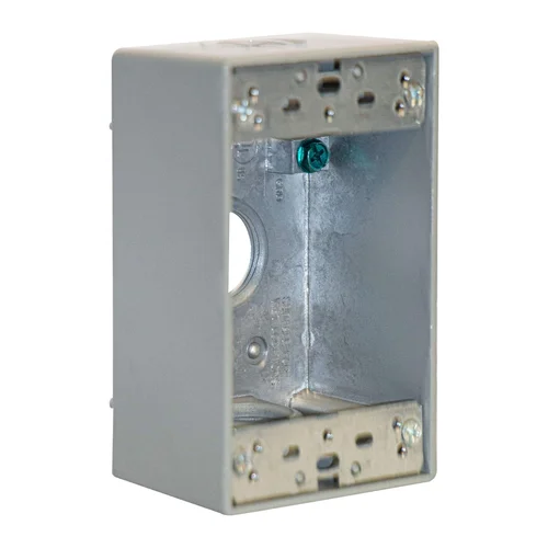 Caja Rectangular de Aluminio 3/4" con 4 Salidas y Profundidad 2" SISSA