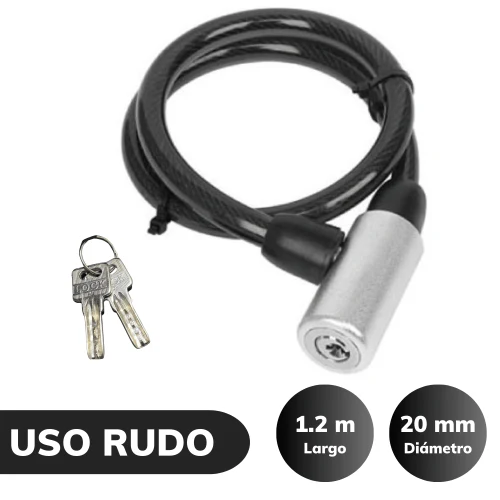 Candado Cadena para Bicicletas Motocicletas Negro 20 MM