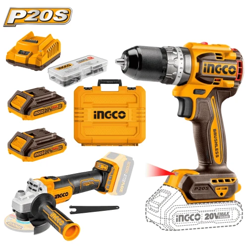 Combo Industrial Amoladora + Taladro ½" Brushless