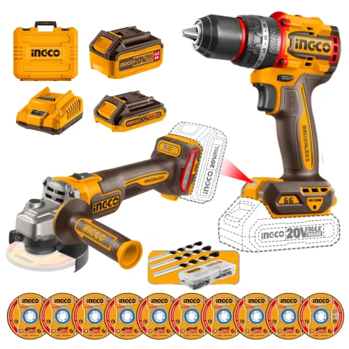 Combo Industrial Taladro Percutor + Amoladora 4½"