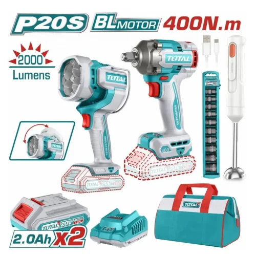 Combo Llave de Impacto con Lámpara de Trabajo con Batidora