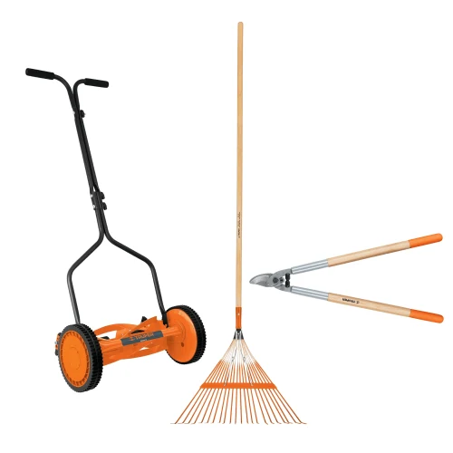 Combo Podadora + Escoba Metalica Recta + Tijera para Podar