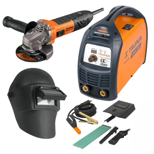 Combo Soldadora 200A Amoladora 850W y Careta