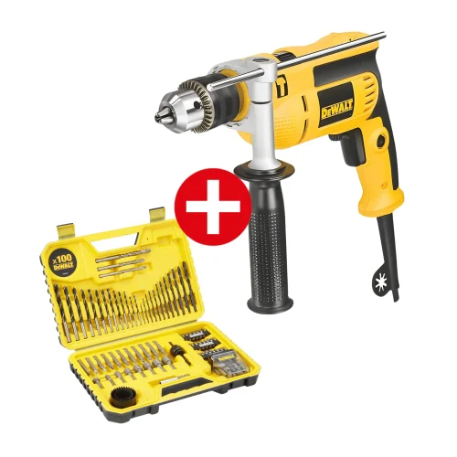 Combo Taladro Percutor 1/2" Vvr 650W con Set 100 Piezas