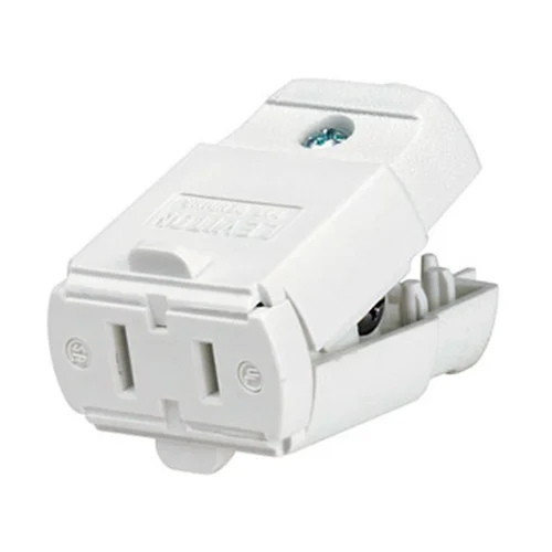 Conector Aéreo Polarizado 2 Patas Leviton 102-W 15A 125V Blanco