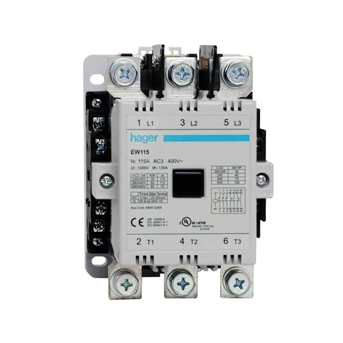 Contactor de Potencia Hager 115A AC3 con Bobina 220V 2NA+2NC