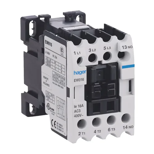 Contactor de Potencia Hager EW 16A AC3 1NA con Bobina 220V