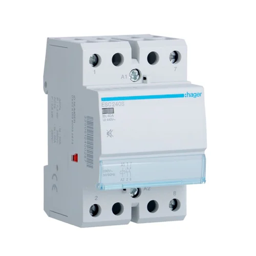 Contactor Silencioso Hager 40A 230V AC/DC con 2 NO - ESC240S