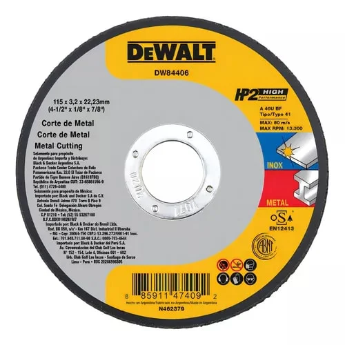 Disco Abrasivo Corte HP2 4-1/2" X 1/8" X 7/8"