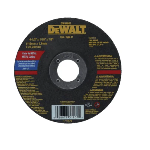 Disco Abrasivo / Corte Metal-Inox. 4"-1/2 X 1/16 (1.6MM)