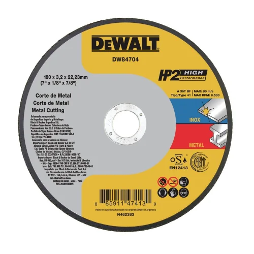 Disco de Corte Metal/Inox - HP2 - 7" X 1/8" X 7/8" X 7/8" (3.0MM)