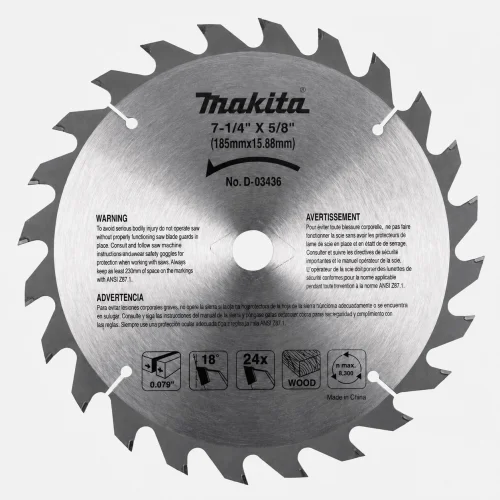 Disco de Sierra Circular para Madera 7-1/4 X 5/8" 24 Dientes