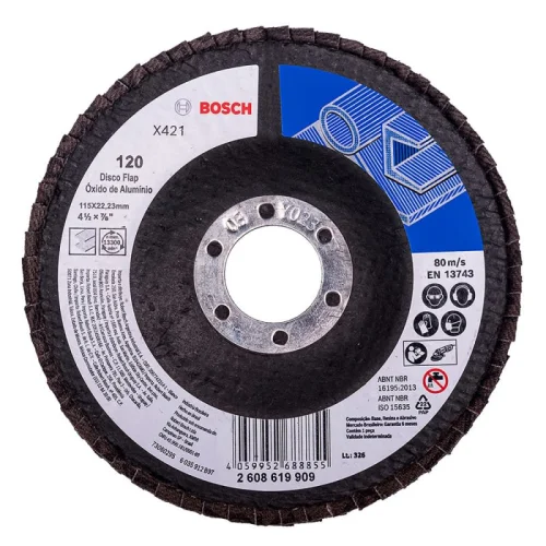 Disco Flap 4-1/2" X 7/8" Grano 120 para Metal