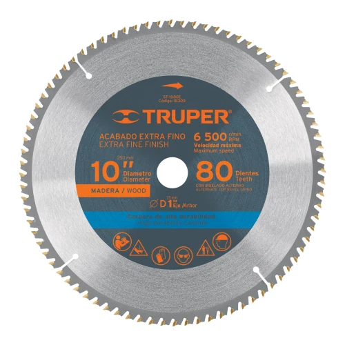 Disco para Sierra Ingleteadora 10" 80 Dientes Eje de 1"