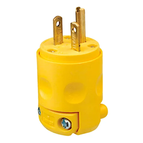 Enchufe Aéreo Leviton 620PV NEMA 6-20P 20A 250V PVC Amarillo