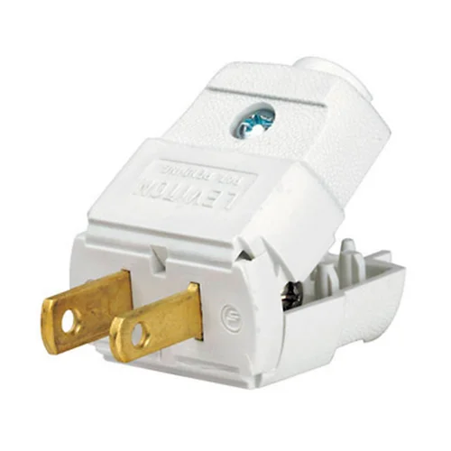 Enchufe Aéreo Polarizado Leviton 101-W de 2 Espigas 15A Blanco