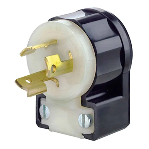 Enchufe Angular Industrial Leviton NEMA L6-15P 15A 250V con Seguro