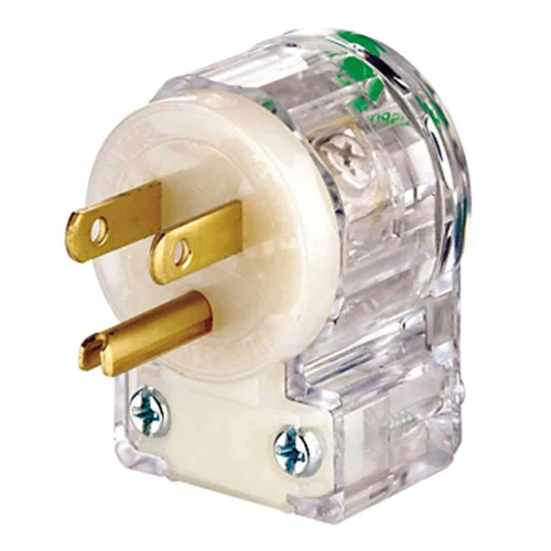 Enchufe Angular Leviton 15A 125V Grado Hospitalario con Línea a Tierra