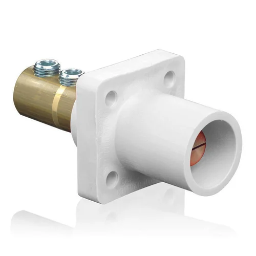 Enchufe Empotrable Macho Cam-Lock Leviton 400A 600V Blanco con 2 Pernos