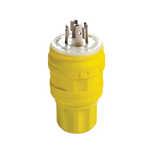 Enchufe Industrial Hermético Leviton Wetguard 20A 250V NEMA L14-20P con Seguro