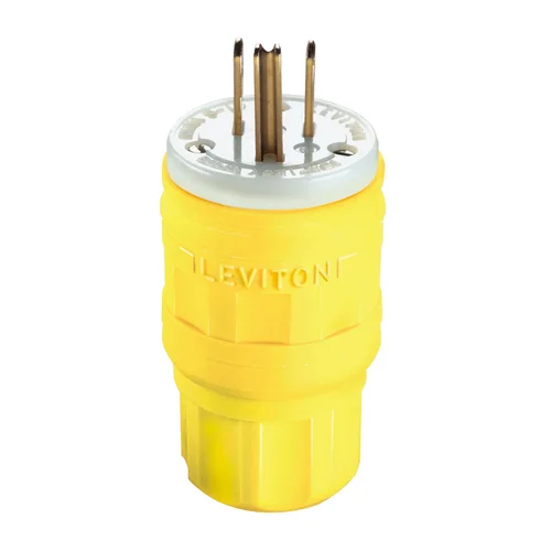 Enchufe Industrial Leviton Wetguard 14W47 15A 125V con Línea a Tierra IP67