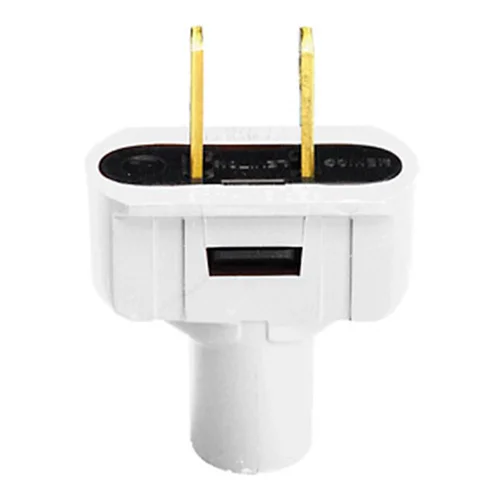 Enchufe Macho 2 Patas Espigas Planas Blanco 15A 125V Leviton 48643-W