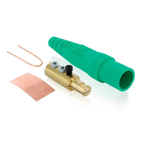 Enchufe Macho Cam Lock Leviton 16D24-UG 400A 600V Verde con 2 Pernos