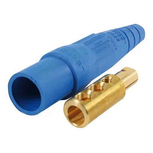 Enchufe Macho Cam-Lock Leviton 400A 600V con 2 Pernos Azul 16D24-UB