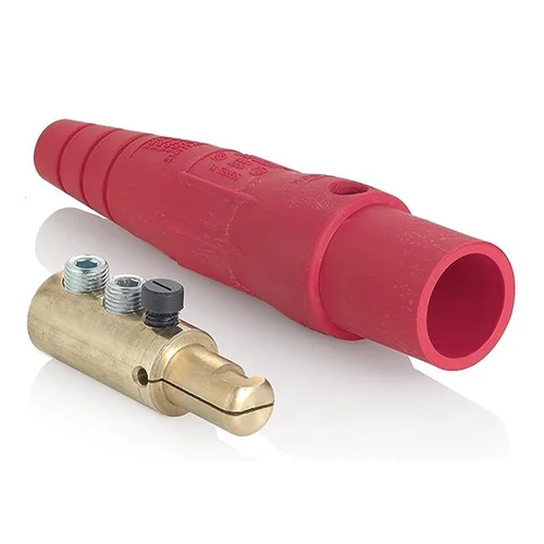 Enchufe Macho Cam-Lock Leviton 400A 600V con 2 Pernos Rojo