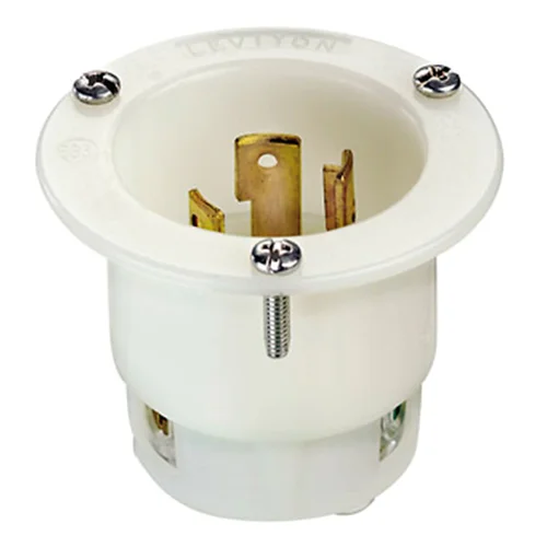 Enchufe Macho Empotrable NEMA L6-30P 30A 250V Leviton 2625F con Seguro