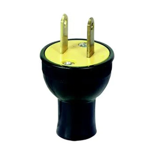 Enchufe Macho Pequeño de Caucho 2 Patas 15A 125V Amarillo Sissa