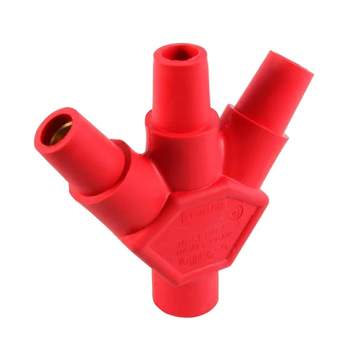 Enchufe Múltiple Cam-Lock 1 Macho a 3 Hembras 400A 600V Rojo Leviton
