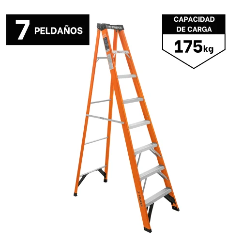 Escalera Fibra de Vidrio Tipo Tijera 7 Peldaños