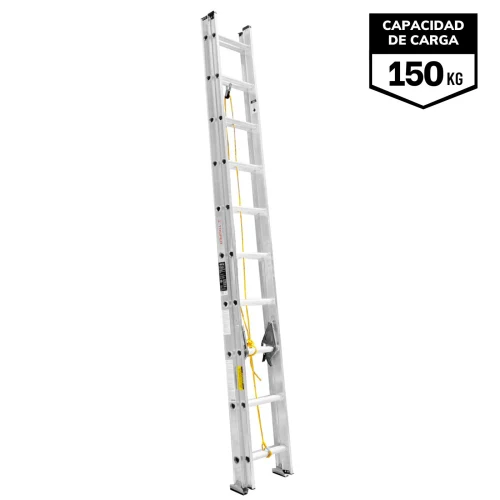 Escalera Telescópica 20 Peldaños Soporta 150 Kg