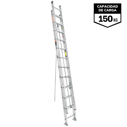 Escalera Telescópica 24 Peldaños Soporta 150 Kg