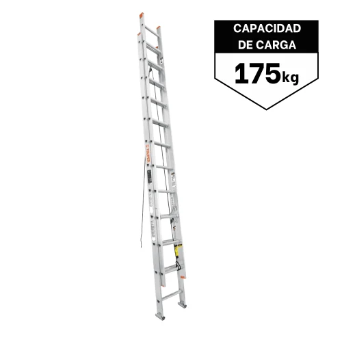 Escalera Telescópica 24 Peldaños Soporta 175 Kg